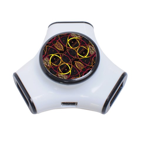 Luxury Futuristic Ornament 3 Port USB Hub from ArtsNow.com Front