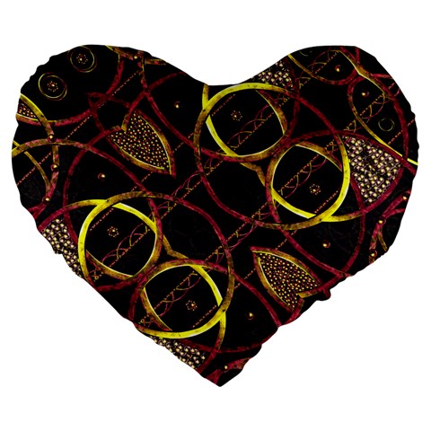 Luxury Futuristic Ornament 19  Premium Heart Shape Cushion from ArtsNow.com Front