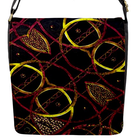 Luxury Futuristic Ornament Flap Closure Messenger Bag (Small) from ArtsNow.com Front