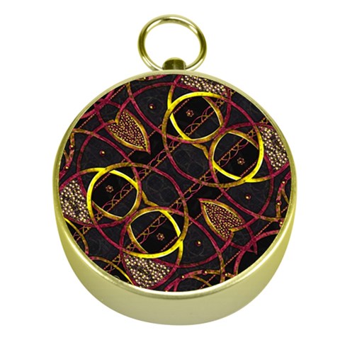 Luxury Futuristic Ornament Gold Compass from ArtsNow.com Front