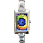 Eerie Psychedelic Eye Rectangular Italian Charm Watch
