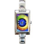 Eerie Psychedelic Eye Rectangular Italian Charm Watch