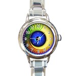 Eerie Psychedelic Eye Round Italian Charm Watch