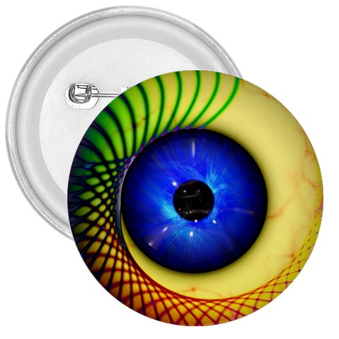 Eerie Psychedelic Eye 3  Button from ArtsNow.com Front