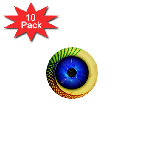 Eerie Psychedelic Eye 1  Mini Button (10 pack) from ArtsNow.com Front