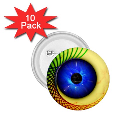 Eerie Psychedelic Eye 1.75  Button (10 pack) from ArtsNow.com Front