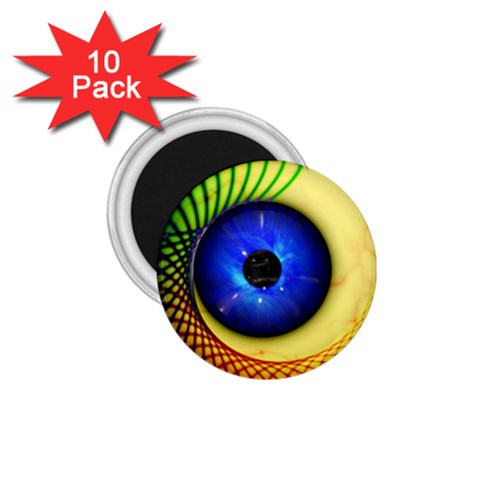 Eerie Psychedelic Eye 1.75  Button Magnet (10 pack) from ArtsNow.com Front