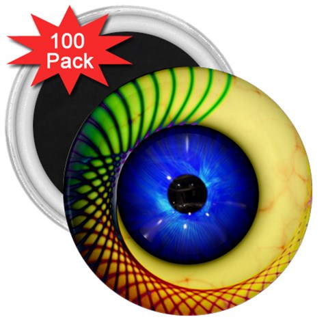 Eerie Psychedelic Eye 3  Button Magnet (100 pack) from ArtsNow.com Front