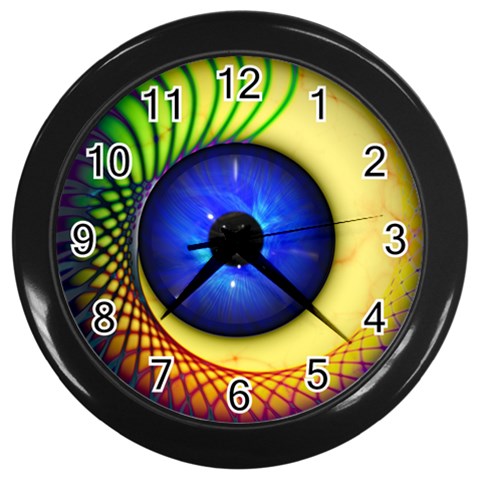 Eerie Psychedelic Eye Wall Clock (Black) from ArtsNow.com Front