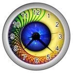 Eerie Psychedelic Eye Wall Clock (Silver)