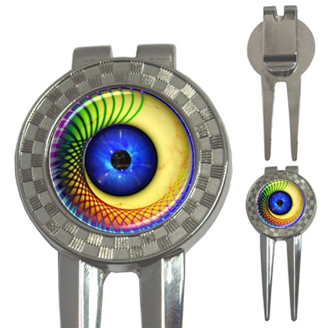 Eerie Psychedelic Eye Golf Pitchfork & Ball Marker from ArtsNow.com Front