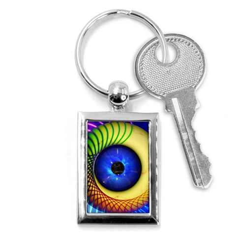 Eerie Psychedelic Eye Key Chain (Rectangle) from ArtsNow.com Front
