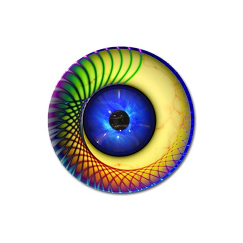 Eerie Psychedelic Eye Magnet 3  (Round) from ArtsNow.com Front