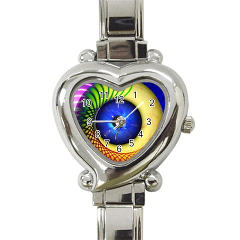 Eerie Psychedelic Eye Heart Italian Charm Watch  from ArtsNow.com Front