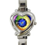 Eerie Psychedelic Eye Heart Italian Charm Watch 