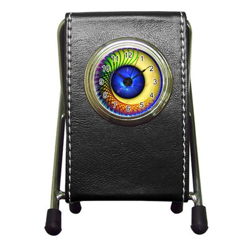 Eerie Psychedelic Eye Stationery Holder Clock from ArtsNow.com Front
