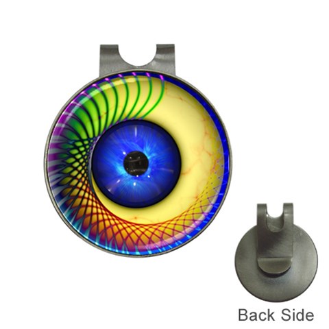 Eerie Psychedelic Eye Hat Clip with Golf Ball Marker from ArtsNow.com Front