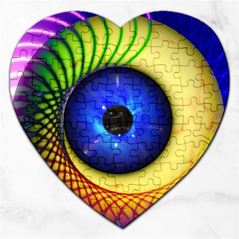 Eerie Psychedelic Eye Jigsaw Puzzle (Heart) from ArtsNow.com Front