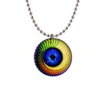 Eerie Psychedelic Eye Button Necklace