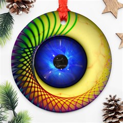 Eerie Psychedelic Eye Round Ornament (Two Sides) from ArtsNow.com Back