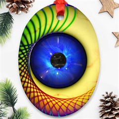 Eerie Psychedelic Eye Oval Ornament (Two Sides) from ArtsNow.com Front