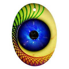 Eerie Psychedelic Eye Oval Ornament (Two Sides) from ArtsNow.com Back