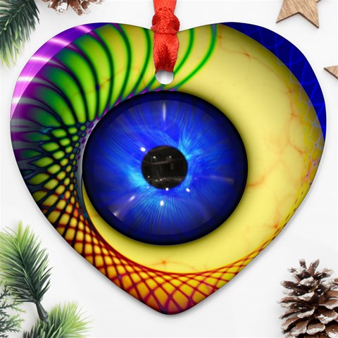 Eerie Psychedelic Eye Heart Ornament (Two Sides) from ArtsNow.com Front
