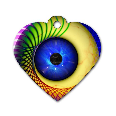 Eerie Psychedelic Eye Dog Tag Heart (One Sided)  from ArtsNow.com Front