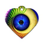 Eerie Psychedelic Eye Dog Tag Heart (One Sided) 