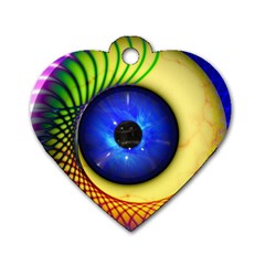 Eerie Psychedelic Eye Dog Tag Heart (Two Sided) from ArtsNow.com Front