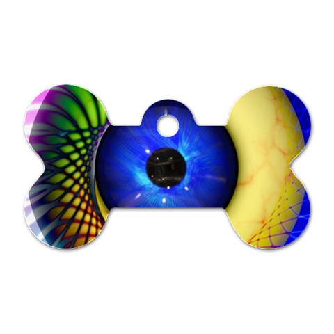 Eerie Psychedelic Eye Dog Tag Bone (Two Sided) from ArtsNow.com Front