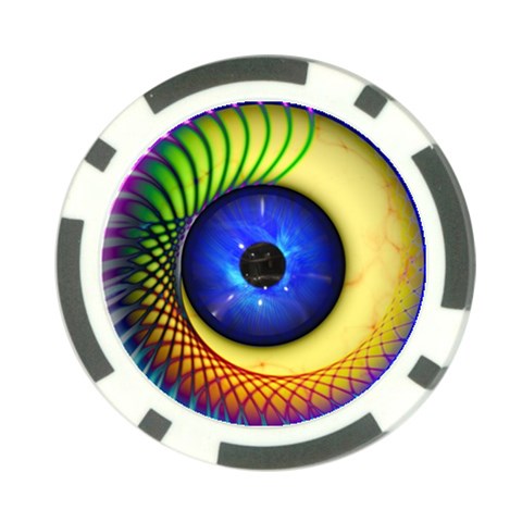 Eerie Psychedelic Eye Poker Chip from ArtsNow.com Back