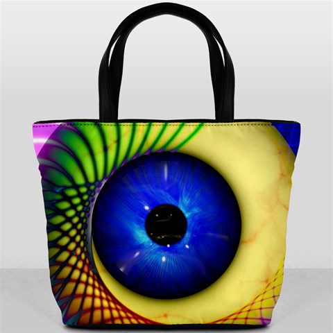 Eerie Psychedelic Eye Bucket Handbag from ArtsNow.com Front