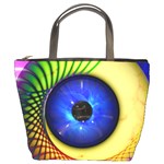 Eerie Psychedelic Eye Bucket Handbag