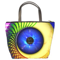 Eerie Psychedelic Eye Bucket Handbag from ArtsNow.com Back