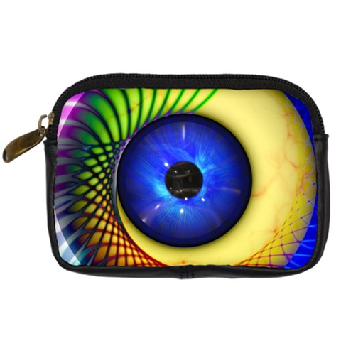 Eerie Psychedelic Eye Digital Camera Leather Case from ArtsNow.com Front