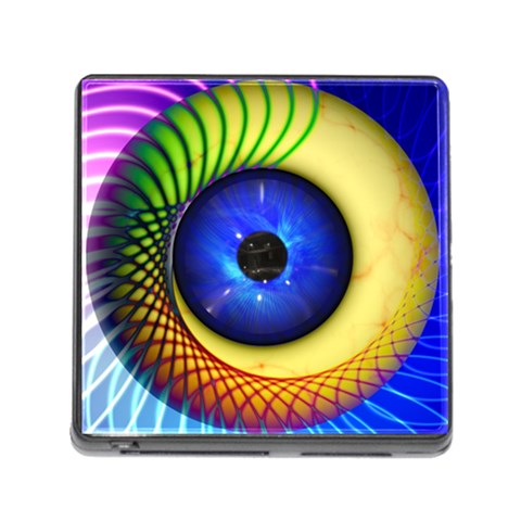 Eerie Psychedelic Eye Memory Card Reader with Storage (Square) from ArtsNow.com Front