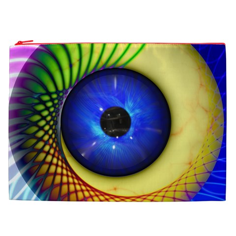 Eerie Psychedelic Eye Cosmetic Bag (XXL) from ArtsNow.com Front