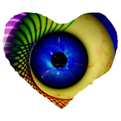 Eerie Psychedelic Eye 19  Premium Heart Shape Cushion from ArtsNow.com Front