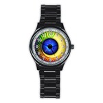 Eerie Psychedelic Eye Sport Metal Watch (Black)