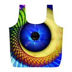 Eerie Psychedelic Eye Reusable Bag (L) from ArtsNow.com Front