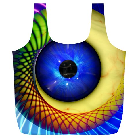 Eerie Psychedelic Eye Reusable Bag (XL) from ArtsNow.com Front