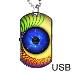 Eerie Psychedelic Eye Dog Tag USB Flash (Two Sides) from ArtsNow.com Front