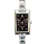 Skull Poster Background Rectangular Italian Charm Watch