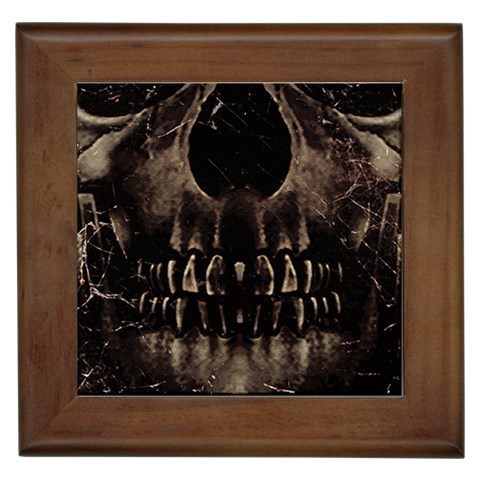 Skull Poster Background Framed Ceramic Tile from ArtsNow.com Front