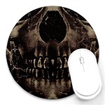 Skull Poster Background 8  Mouse Pad (Round)