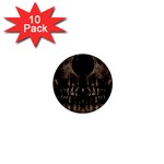 Skull Poster Background 1  Mini Button (10 pack)