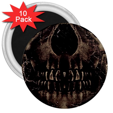 Skull Poster Background 3  Button Magnet (10 pack) from ArtsNow.com Front