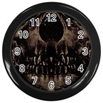 Skull Poster Background Wall Clock (Black)