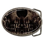 Skull Poster Background Belt Buckle (Oval)